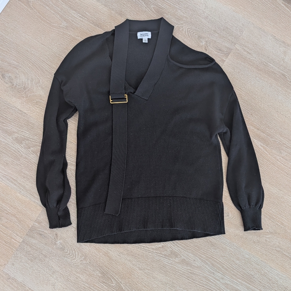 ✨4 for 12 Lucyswhims x The Drop Black Asymmetrical Sweater - XS